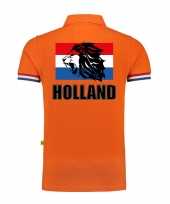 Luxe holland supporter poloshirt leeuw nederlandse vlag grams ek wk heren