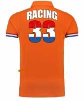 Luxe racing coureur supporter race fan poloshirt grams oranje