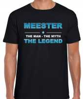 Meester the legend cadeau t-shirt zwart heren