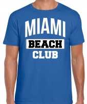 Miami beach club zomer t-shirt blauw heren