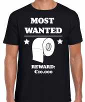 Most wanted toiletpaper t-shirt zwart heren