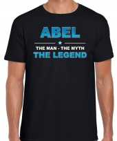Naam cadeau t-shirt abel the legend zwart heren