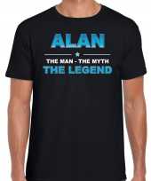 Naam cadeau t-shirt alan the legend zwart heren