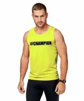 Neon geel kampioen sport-shirt singlet champion heren