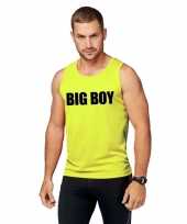 Neon geel sport-shirt singlet big boy heren