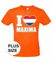 Oranje i love maxima grote maten shirt heren