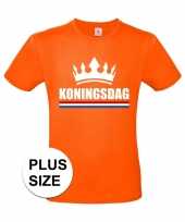 Oranje koningsdag kroon grote maten shirt heren