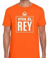 Oranje viva el rey spaans t-shirt heren