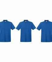 Pack maat l blauw poloshirt premium katoen heren 10301339