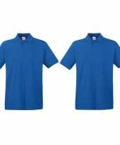 Pack maat l blauw poloshirt premium katoen heren