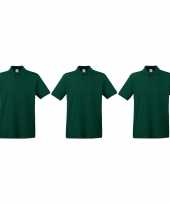 Pack maat l donker groen poloshirt premium katoen heren 10301319