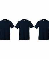 Pack maat l donkerblauw poloshirt premium katoen heren 10301382