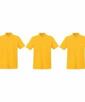 Pack maat l geel poloshirt premium katoen heren 10301329