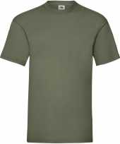 Pack maat xl olijf groene t-shirts ronde hals gr valueweight heren 10209150