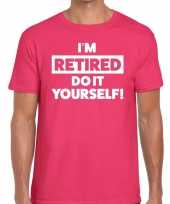 Pensioen i am retired do it yourself t-shirt roze heren