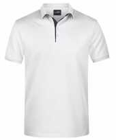 Polo shirt golf pro premium wit zwart heren