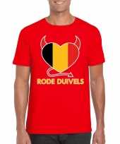 Rood belgie rode duivels hart shirt heren