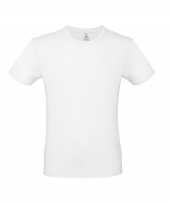 Set stuks wit basic t-shirt ronde hals heren katoen maat l 10215288