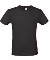 Set stuks zwart basic t-shirt ronde hals heren katoen maat l 10215276