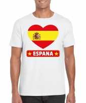 Spanje hart vlag t-shirt wit heren