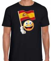 Spanje supporter fan smiley t-shirt zwart heren