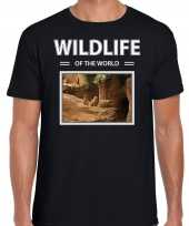 Stokstaartje t-shirt dieren foto wildlife of the world zwart heren