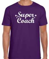 Super coach cadeau t-shirt paars heren