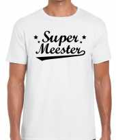 Super meester tekst t-shirt wit heren