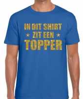 Toppers dit-shirt zit een topper glitter tekst t-shirt blauw heren