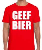 Toppers geef bier heren t-shirt rood