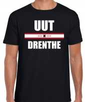 Uut drenthe vlag drenthe t-shirts drents dialect zwart heren