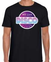 We love disco feest t-shirt zwart heren