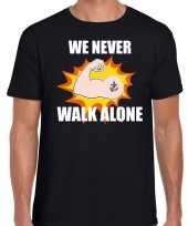 We never walk alone t-shirt crisis zwart heren