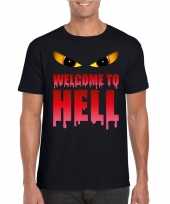 Welcome to hell halloween duivel t-shirt zwart heren