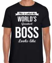 Worlds greatest boss cadeau t-shirt zwart heren