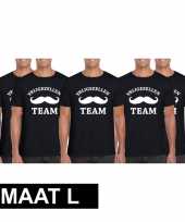 X vrijgezellenfeest team t shirt zwart heren maat l