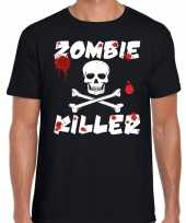 Zombie killer halloween t-shirt zwart heren