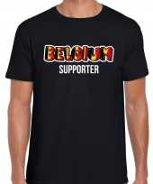 Zwart t-shirt belgium belgie supporter ek wk heren