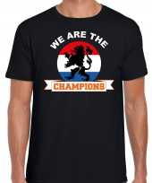 Zwart t-shirt holland nederland supporter we are the champions ek wk heren
