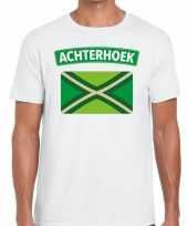 Zwarte cross achterhoek vlag festival t-shirt wit heren