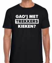 Zwarte cross gaoj trekkers kieken festival t-shirt zwart her