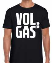 Zwarte cross vol gas festival t-shirt zwart heren