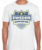 Zweden sweden schild supporter t shirt wit heren