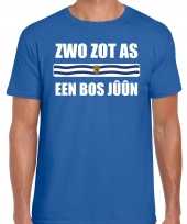 Zwo zot as een bos juun vlag zeeland t shirts zeeuws dialect blauw heren
