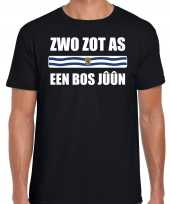 Zwo zot as een bos juun vlag zeeland t shirts zeeuws dialect zwart heren